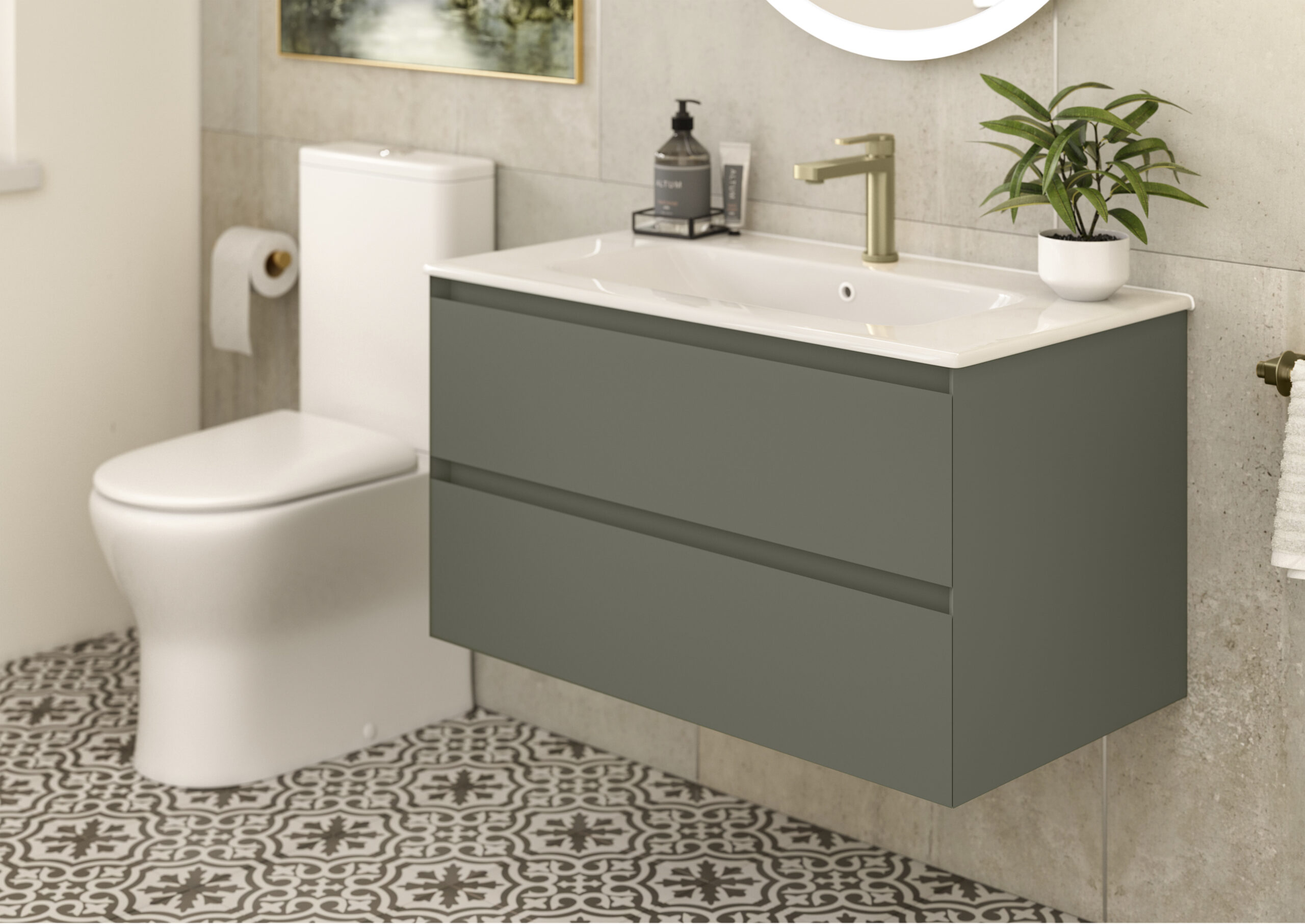 Brenta Vanity Unit Calypso warm sage
