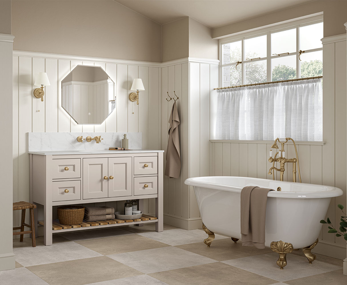 Calypso bathrooms Charlbury vanity furniture in Portland Stone