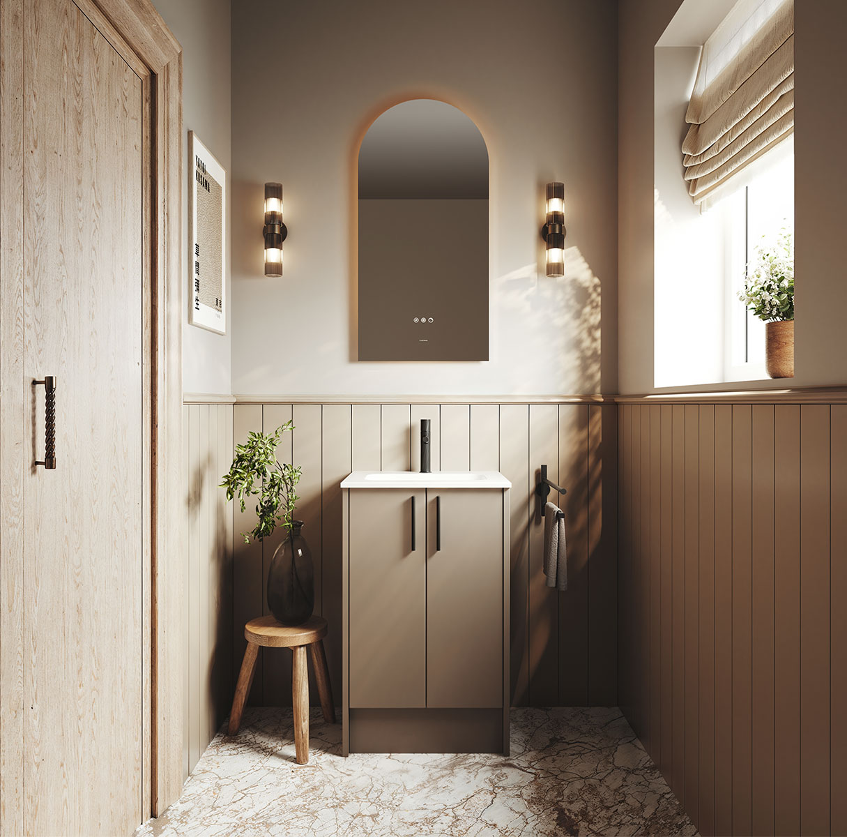 Calypso bathrooms Brecon fitted furniture in Basalt Mist