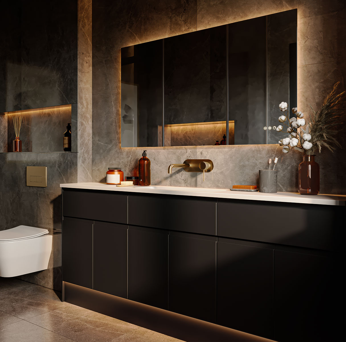 Calypso bathrooms Selter fitted furniture in Slate