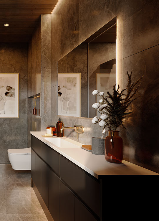 Calypso bathrooms Selter fitted furniture in Slate