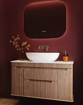 Calypso bathrooms fiora vanity in Persian Walnut
