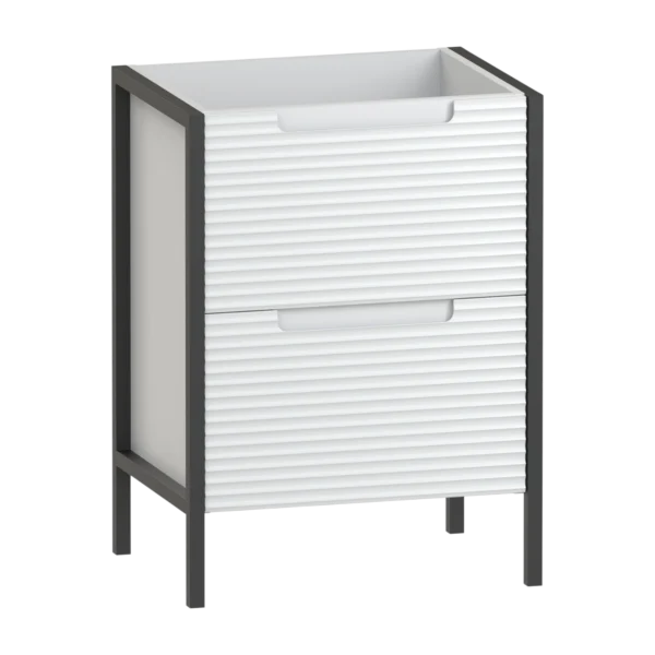 Valor Washstand 600 Two Drawer Black Frame