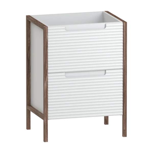 Valor Washstand 600 Two Drawer Walnut Frame